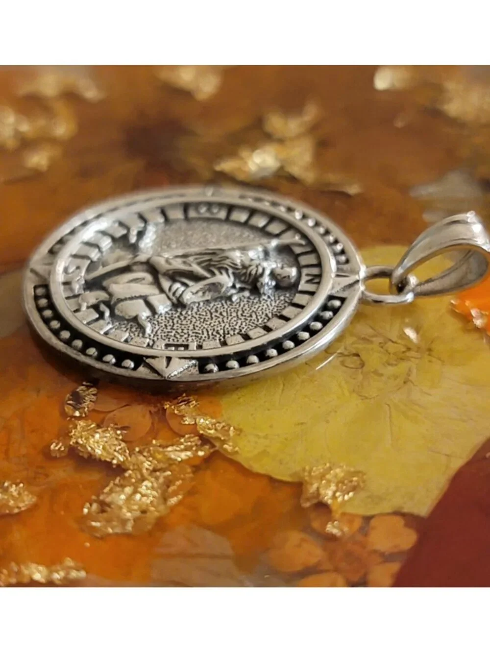 925 Sterling Silver St. Christopher Medal Necklace Stainless Steel Chain